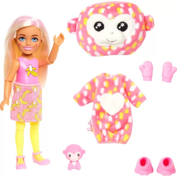 imageBarbie Cutie Reveal Chelsea Small Doll Jungle Series Tiger Plush Costume 7 Surprises Including Mini Pet ampamp Color ChangeMonkey