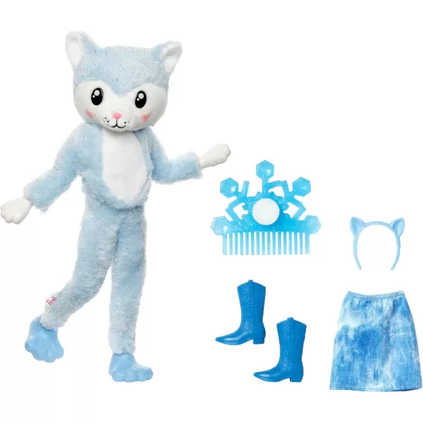 imageBarbie Cutie Reveal Doll Snowflake Sparkle Series Deer Plush Costume 10 Surprises Including Mini Pet ampamp Color ChangeHusky