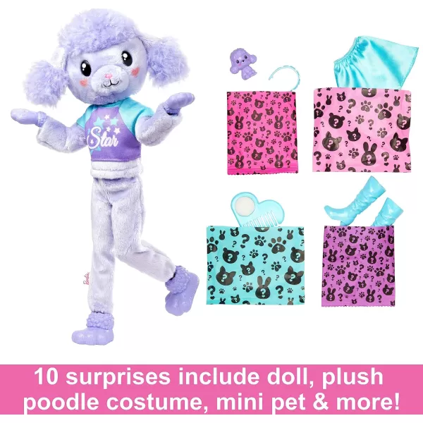 imageBarbie Cutie Reveal Doll with Purple Hair ampamp Poodle Costume 10 Suprises Include Accessories ampamp Mini Pet Styles May VaryBlue purple