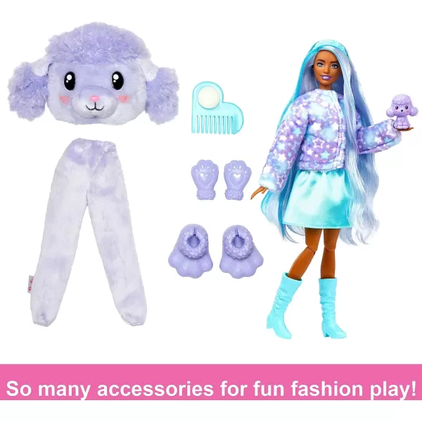 imageBarbie Cutie Reveal Doll with Purple Hair ampamp Poodle Costume 10 Suprises Include Accessories ampamp Mini Pet Styles May VaryBlue purple