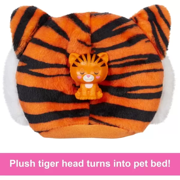 imageBarbie Cutie Reveal Fashion Doll Jungle Series Tiger Plush Costume 10 Surprises Including Mini Pet ampamp Color ChangeTiger