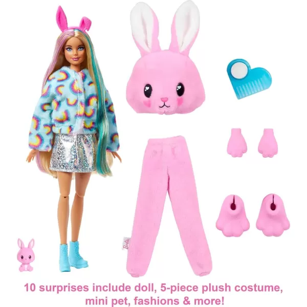 imageBarbie Cutie Reveal Fashion Doll with Bunny Plush Costume ampamp 10 Surprises Including Mini Pet ampamp Color ChangeBunny