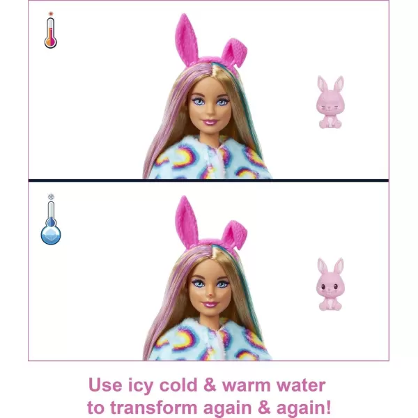 imageBarbie Cutie Reveal Fashion Doll with Bunny Plush Costume ampamp 10 Surprises Including Mini Pet ampamp Color ChangeBunny