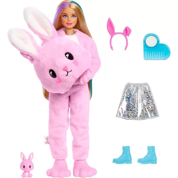 imageBarbie Cutie Reveal Fashion Doll with Bunny Plush Costume ampamp 10 Surprises Including Mini Pet ampamp Color ChangeBunny