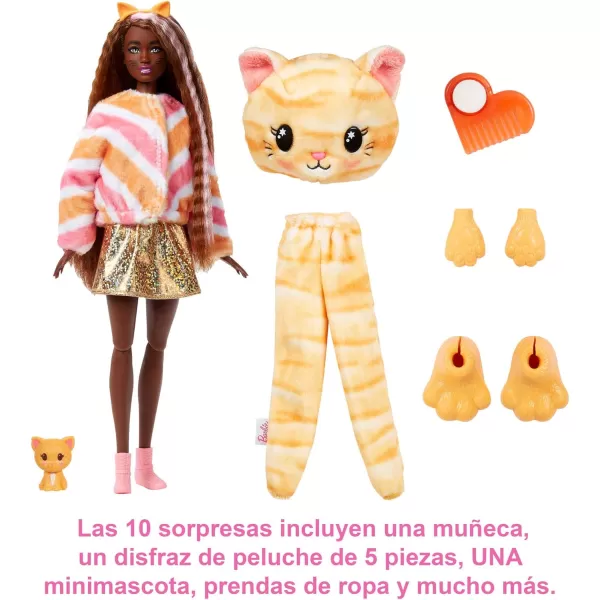 imageBarbie Cutie Reveal Fashion Doll with Bunny Plush Costume ampamp 10 Surprises Including Mini Pet ampamp Color ChangeKitten