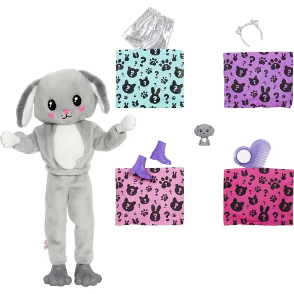 imageBarbie Cutie Reveal Fashion Doll with Bunny Plush Costume ampamp 10 Surprises Including Mini Pet ampamp Color ChangePuppy