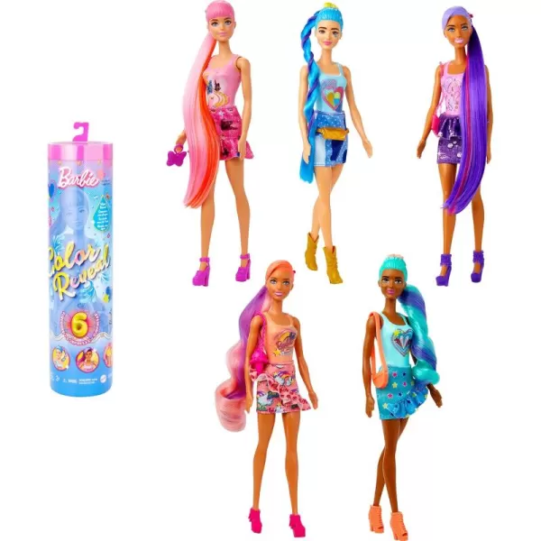 imageBarbie Color Reveal Doll ampamp Accessories Denim Series Patchwork with 6 Surprises Including ColorChange Styles May VaryTotally Denim