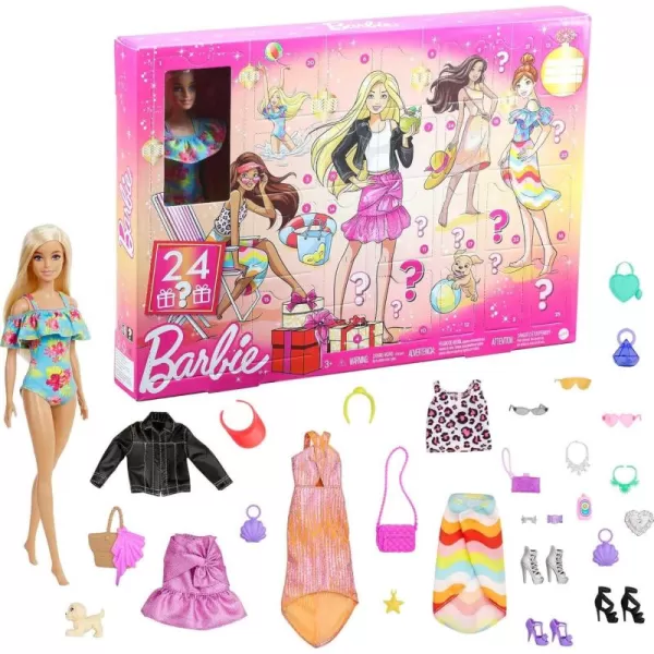 imageBarbie Cutie Reveal Advent Calendar ampamp Doll Blue ampamp Pink Hair 25 Surprises Include Clothes Accessories ampamp ColorChange Pets Holiday Toy for Kids2022