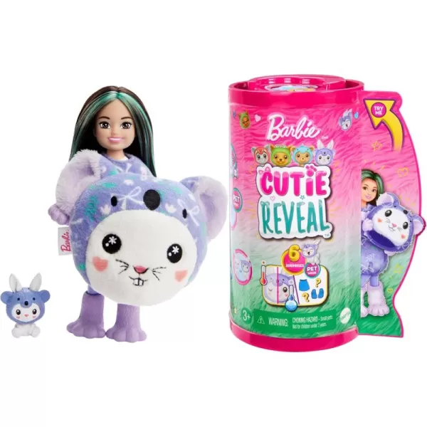 imageBarbie Cutie Reveal Chelsea Doll ampamp Accessories Animal Plush Costume ampamp 6 Surprises Including Color Change Bunny as KoalaBunnyKoala