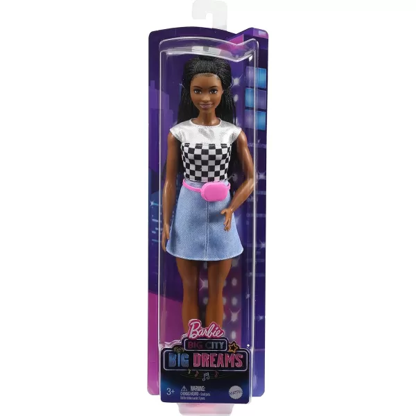 imageBarbie Big City Big Dreams Brooklyn Roberts Doll 115in Brunette Braided Hair Wearing Shimmery Top Skirt ampamp Accessories Gift for 3 to 7 Year Olds