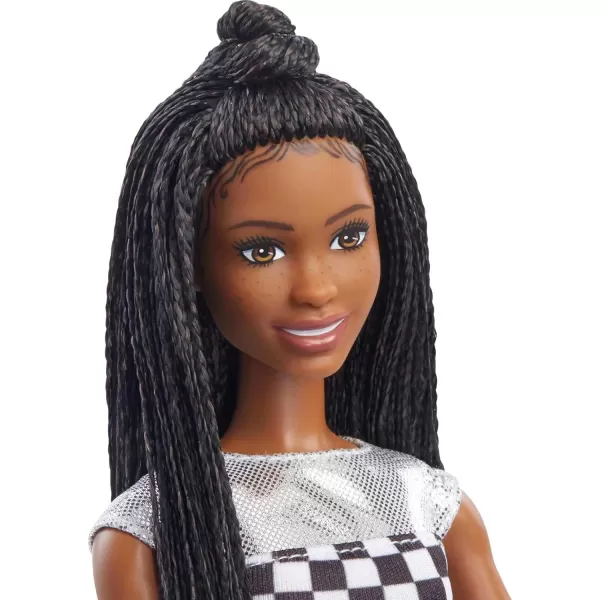 imageBarbie Big City Big Dreams Brooklyn Roberts Doll 115in Brunette Braided Hair Wearing Shimmery Top Skirt ampamp Accessories Gift for 3 to 7 Year Olds