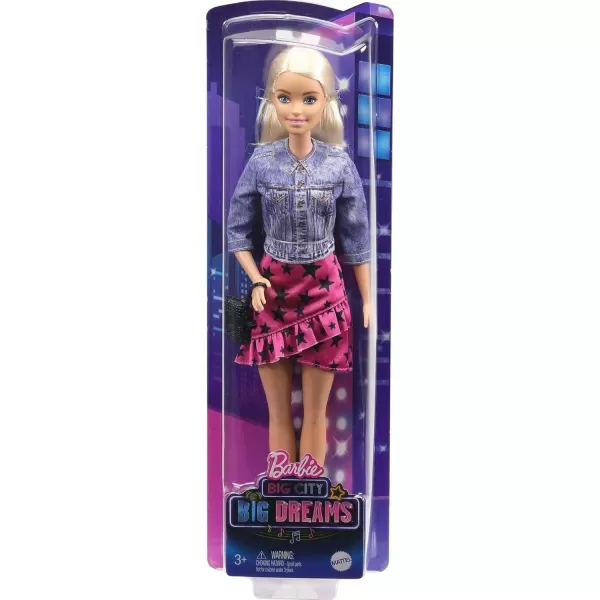 imageBarbie Big City Big Dreams Malibu Roberts Doll Blonde 115in Wearing Jacket Skirt ampamp Accessories Gift for 3 to 7 Year Olds