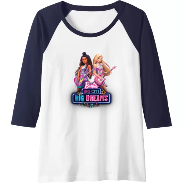 imageBarbie Big City Big Dreams Raglan Baseball TeeNavy BlueWhite