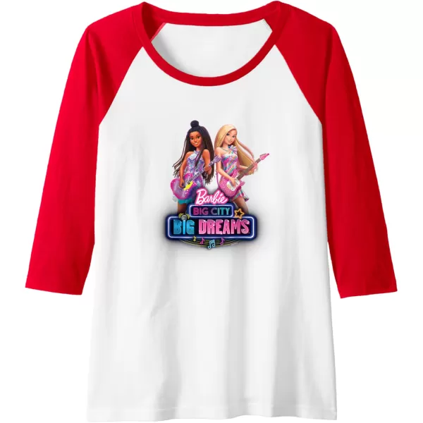 imageBarbie Big City Big Dreams Raglan Baseball TeeRedWhite