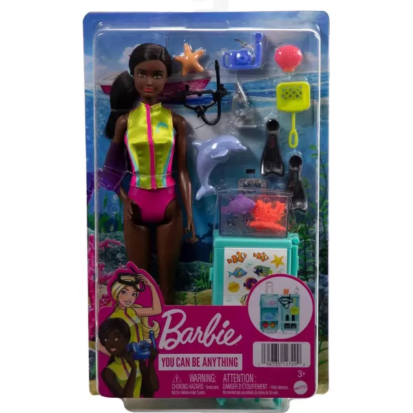 imageBarbie Careers Playset Mobile Lab Set with Blonde Marine Biologist Fashion Doll ampamp 10 Accessories Case Opens for Storage ampamp TravelMulticolor