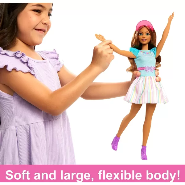 imageBarbie My First Preschool Doll Renee with 135inch Soft Posable Body ampamp Black Hair Plush Squirrel ampamp AccessoriesBunny