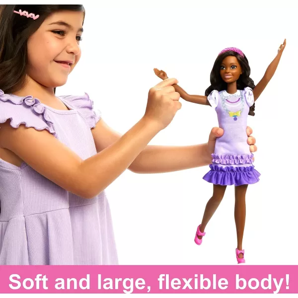 imageBarbie My First Preschool Doll Renee with 135inch Soft Posable Body ampamp Black Hair Plush Squirrel ampamp AccessoriesPoodle