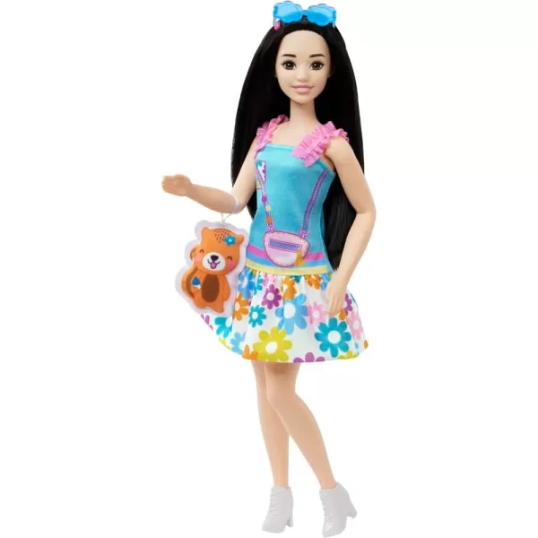 imageBarbie My First Preschool Doll Renee with 135inch Soft Posable Body ampamp Black Hair Plush Squirrel ampamp AccessoriesSquirrel