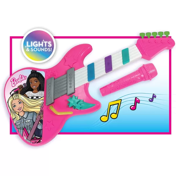 imageBarbie Rock Star Guitar Interactive Electronic Toy Guitar with Lights Sounds and Microphone