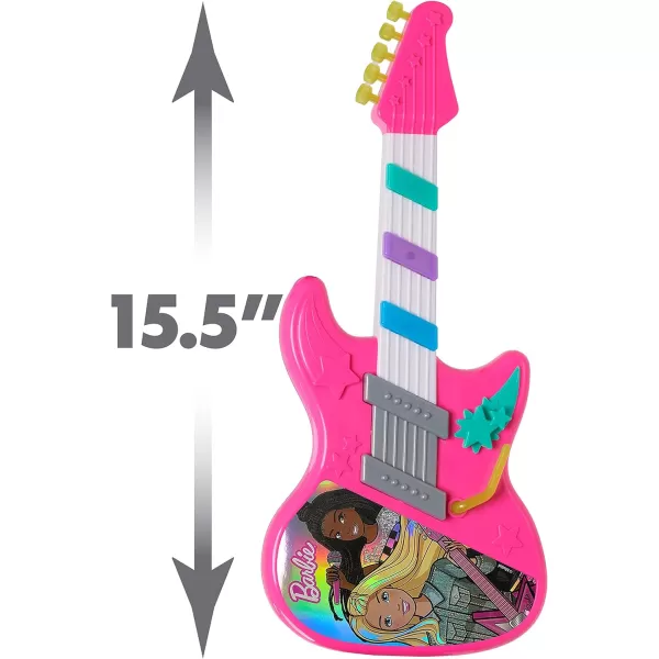 imageBarbie Rock Star Guitar Interactive Electronic Toy Guitar with Lights Sounds and Microphone