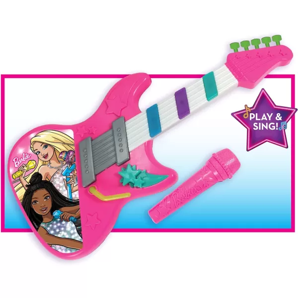 imageBarbie Rock Star Guitar Interactive Electronic Toy Guitar with Lights Sounds and Microphone