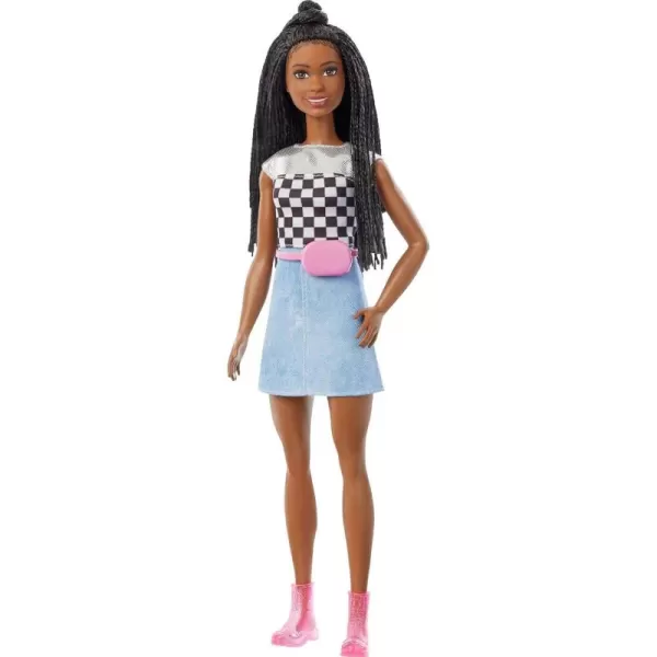 imageBarbie Big City Big Dreams Brooklyn Roberts Doll 115in Brunette Braided Hair Wearing Shimmery Top Skirt ampamp Accessories Gift for 3 to 7 Year Olds