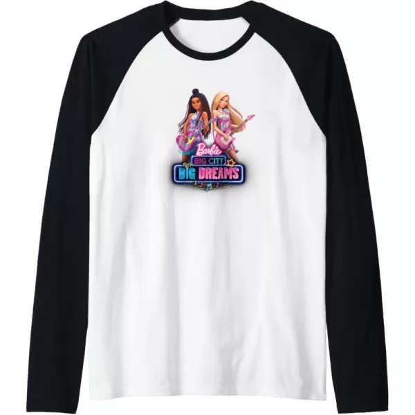 imageBarbie Big City Big Dreams Raglan Baseball TeeBlackWhite