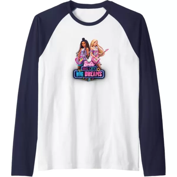 imageBarbie Big City Big Dreams Raglan Baseball TeeNavy BlueWhite