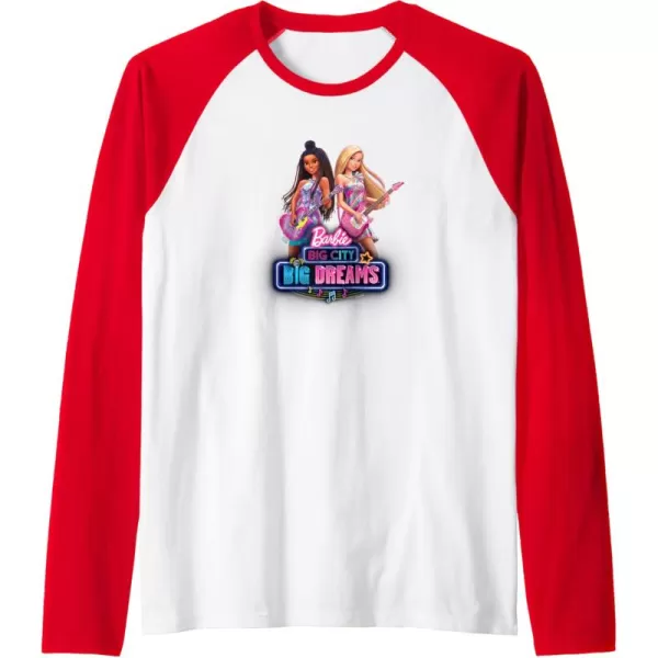 imageBarbie Big City Big Dreams Raglan Baseball TeeRedWhite