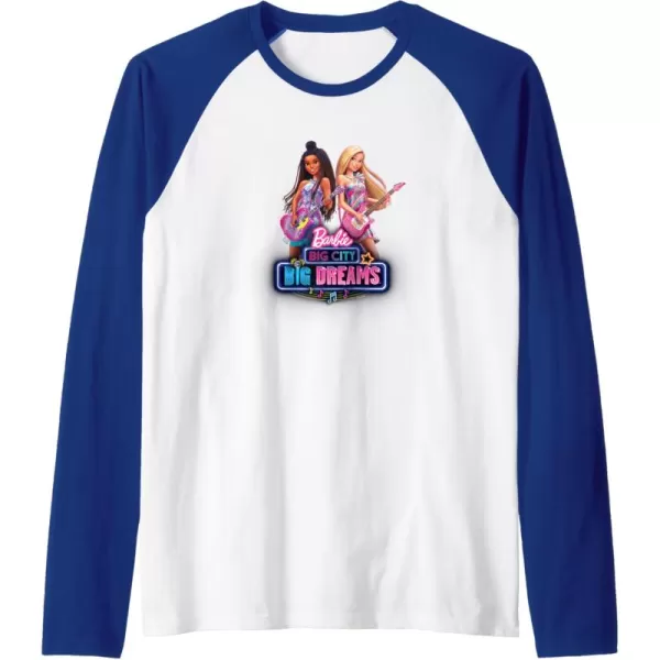 imageBarbie Big City Big Dreams Raglan Baseball TeeRoyal BlueWhite