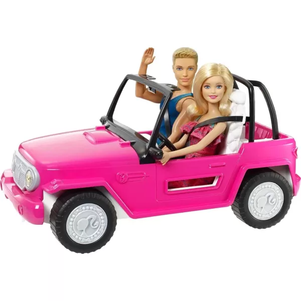 imageBarbie Car Beach Cruiser with Barbie Doll in Sundress ampamp Ken Doll in Beach Outfit Pink 2Seater Open Toy Car Amazon Exclusive