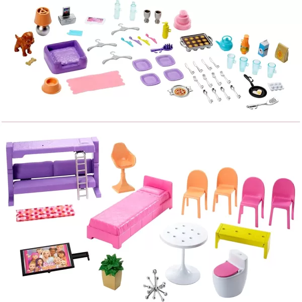 imageBarbie DreamHouse Doll House Playset with 70 Accessories Including Transforming Furniture Elevator Slide Lights ampamp SoundsDreamhouse