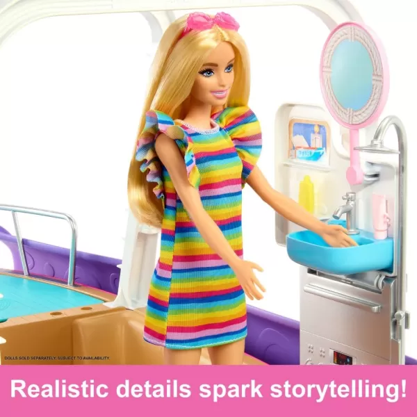 imageBarbie Toy Boat Playset Dream Boat with 20 OceanThemed Accessories Sized to Fashion Dolls Including Pool Slide ampamp DolphinMulticolor