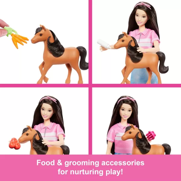 imageBarbie Toy Stable Playset with Fashion Doll Small Toy Pony ampamp 10 Accessories Inspired Mysteries The Great Horse Chase