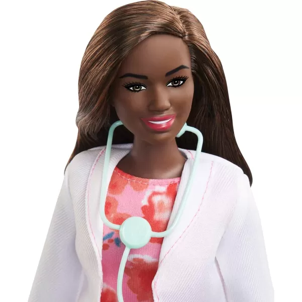 imageBarbie Careers Fashion Doll ampamp Accessory Nurse Wearing Print Top Pink Pants ampamp White Shoes with StethoscopeMulticolor