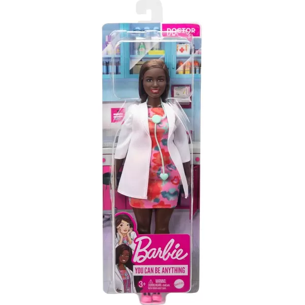 imageBarbie Careers Fashion Doll ampamp Accessory Nurse Wearing Print Top Pink Pants ampamp White Shoes with StethoscopeMulticolor