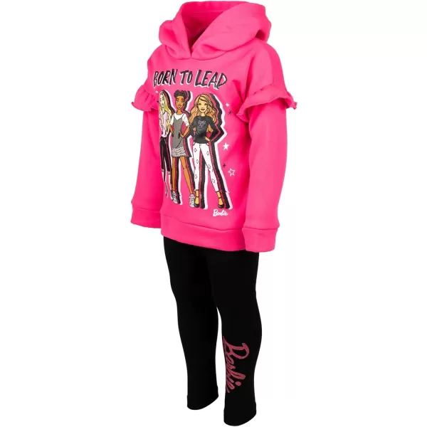 imageBarbie Girls Fleece Hoodie and Leggings Outfit Set Toddler to Big Kid Sizes 2T  1820Black