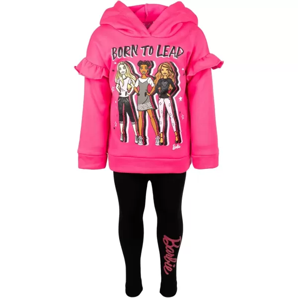 imageBarbie Girls Fleece Hoodie and Leggings Outfit Set Toddler to Big Kid Sizes 2T  1820Black