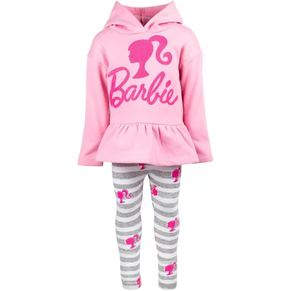 imageBarbie Girls Fleece Hoodie and Leggings Outfit Set Toddler to Big Kid Sizes 2T  1820Pink