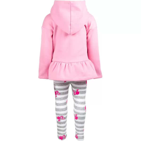 imageBarbie Girls Fleece Hoodie and Leggings Outfit Set Toddler to Big Kid Sizes 2T  1820Pink