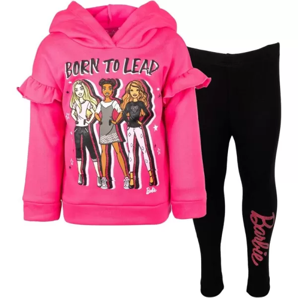 imageBarbie Girls Fleece Hoodie and Leggings Outfit Set Toddler to Big Kid Sizes 2T  1820Black