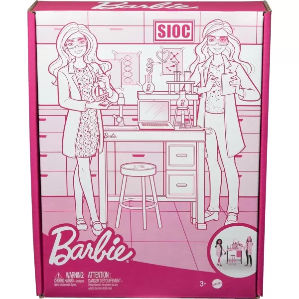 imageBarbie Careers Playset Science Lab with 2 Scientist Fashion Dolls Bench ampamp 10 Accessories Amazon Exclusive