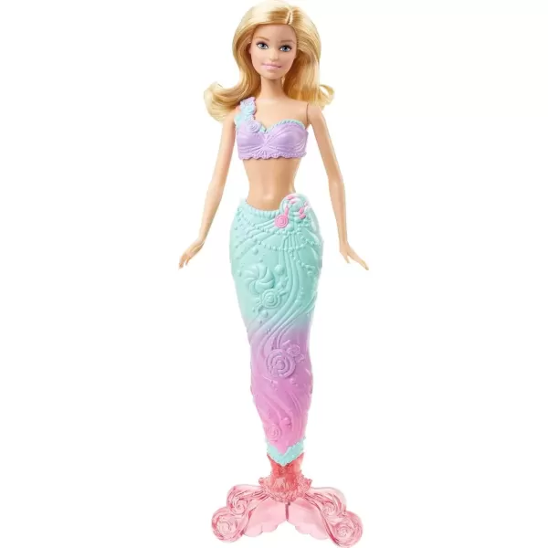 imageBarbie Doll Fantasy DressUp Set with Blonde Fashion Doll CandyInspired Clothes ampamp Accessories like Fairy Wings ampamp Mermaid TailBarbie Fantasy