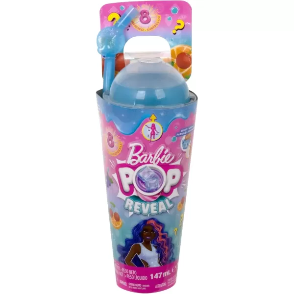 imageBarbie Pop Reveal Doll ampamp Accessories Fruit Punch Scent with Blue Hair 8 Surprises Include Slime Color Change ampamp PuppyFruit Punch