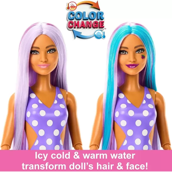 imageBarbie Pop Reveal Doll ampamp Accessories Fruit Punch Scent with Blue Hair 8 Surprises Include Slime Color Change ampamp PuppyGrape