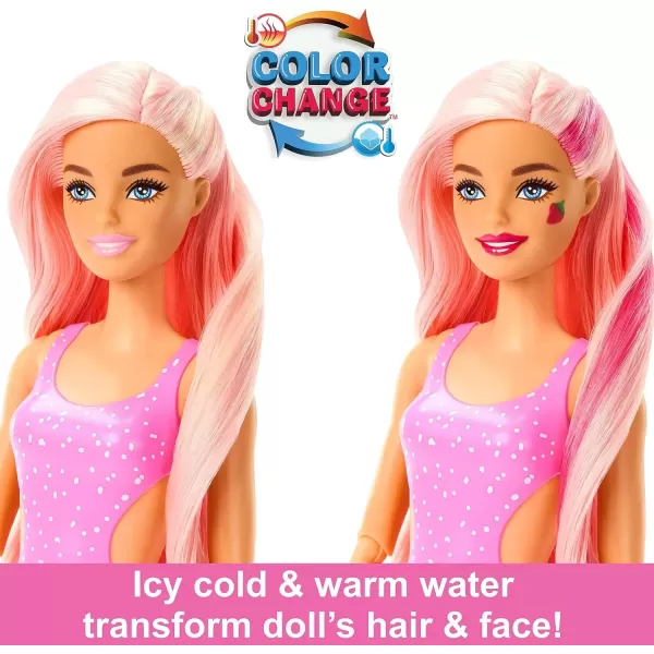 imageBarbie Pop Reveal Doll ampamp Accessories Fruit Punch Scent with Blue Hair 8 Surprises Include Slime Color Change ampamp PuppyStrawberry Lemonade