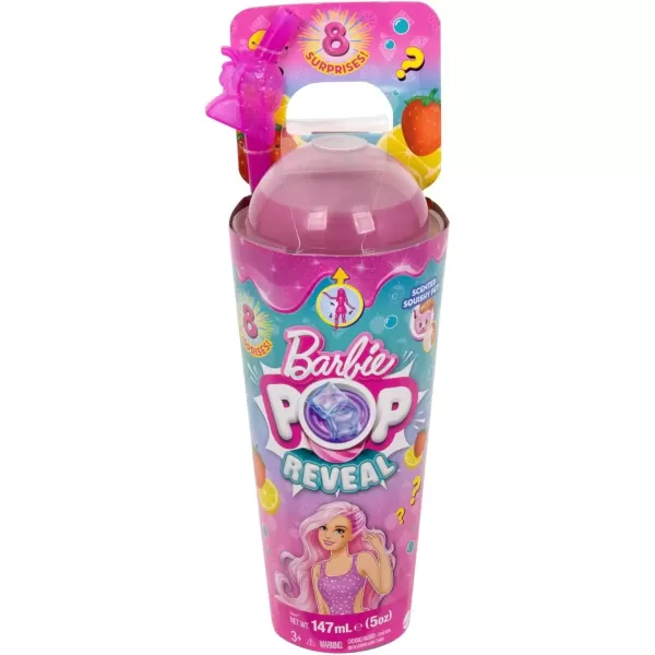 imageBarbie Pop Reveal Doll ampamp Accessories Fruit Punch Scent with Blue Hair 8 Surprises Include Slime Color Change ampamp PuppyWatermelon