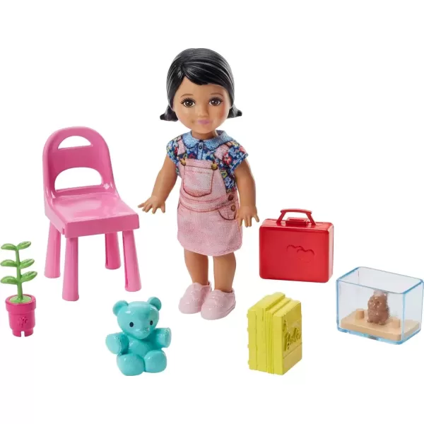 imageBarbie Teacher Dolls ampamp Playset with Fashion Doll Small Doll Furniture ampamp Accessories Including Flipping Blackboard