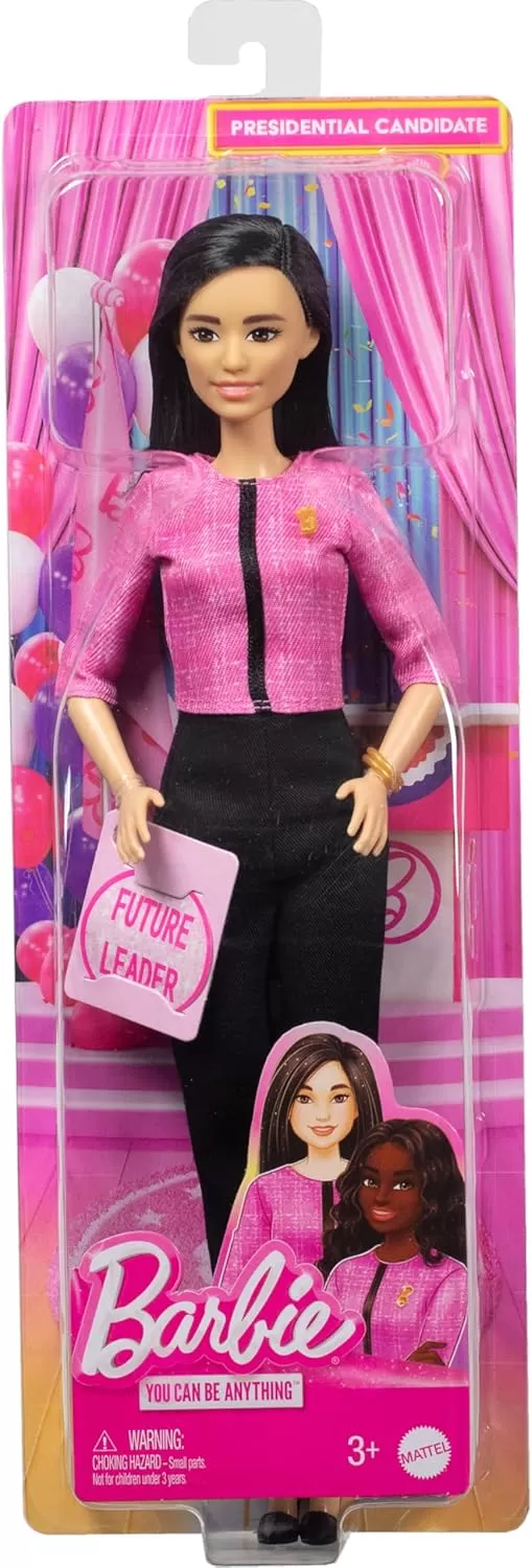imageBarbie Careers Doll ampamp Accessories Future Leader with Black Hair Wearing Outfit with 2 Golden Bracelets ampamp B Pin Includes Sticker for Kids