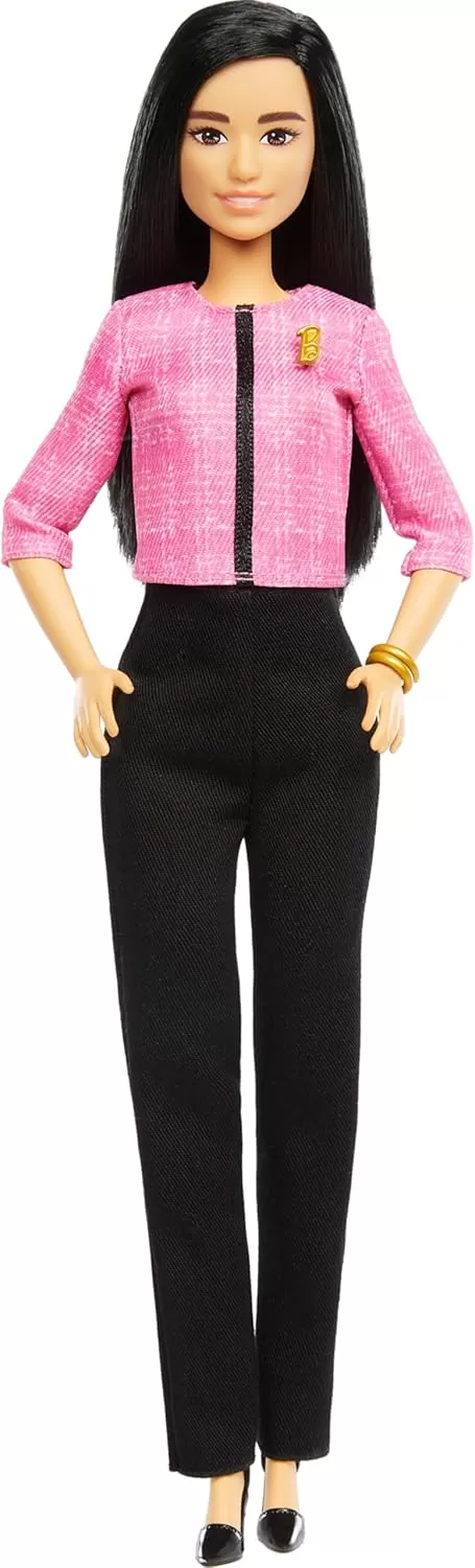 imageBarbie Careers Doll ampamp Accessories Future Leader with Black Hair Wearing Outfit with 2 Golden Bracelets ampamp B Pin Includes Sticker for Kids